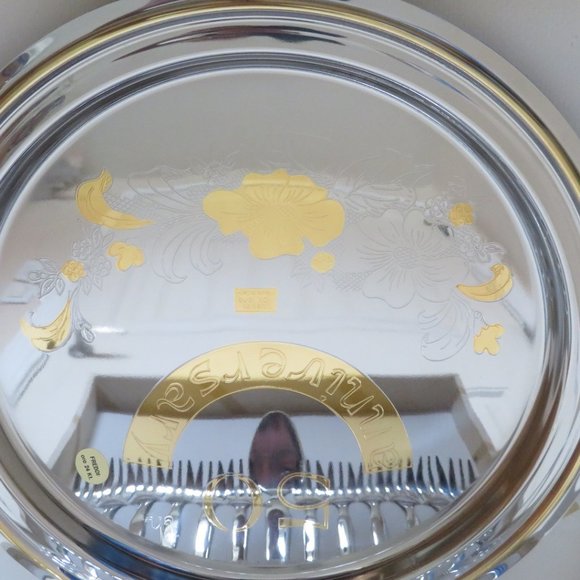 EUC Vtg Casalinghi ITALY 50th Anniversary Cake Plate & Service 18K Gold NWOT - Picture 6 of 14